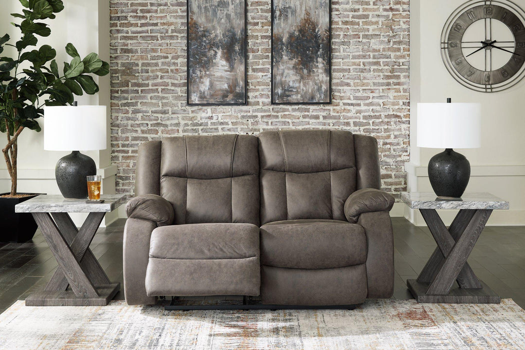 First Base Reclining Loveseat - Aras Mattress And Furniture(Las Vegas, NV)