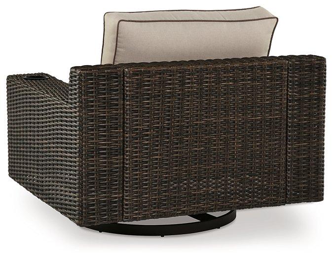 Coastline Bay Outdoor Swivel Lounge with Cushion - Aras Mattress And Furniture(Las Vegas, NV)