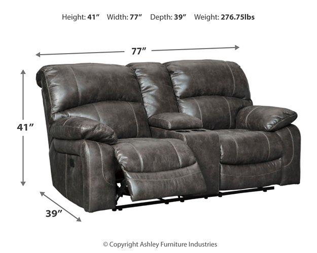 Dunwell Power Reclining Loveseat with Console - Aras Mattress And Furniture(Las Vegas, NV)