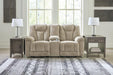 Hindmarsh Power Reclining Loveseat with Console - Aras Mattress And Furniture(Las Vegas, NV)