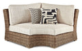 Beachcroft Curved Corner Chair with Cushion - Aras Mattress And Furniture(Las Vegas, NV)