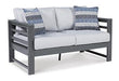 Amora Outdoor Loveseat with Cushion - Aras Mattress And Furniture(Las Vegas, NV)