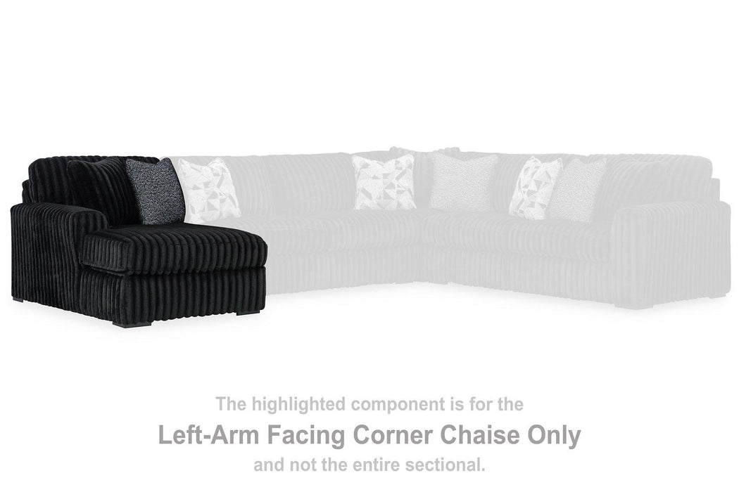 Midnight-Madness Sectional with Chaise - Aras Mattress And Furniture(Las Vegas, NV)