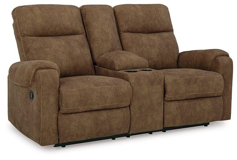 Edenwold Reclining Loveseat with Console - Aras Mattress And Furniture(Las Vegas, NV)