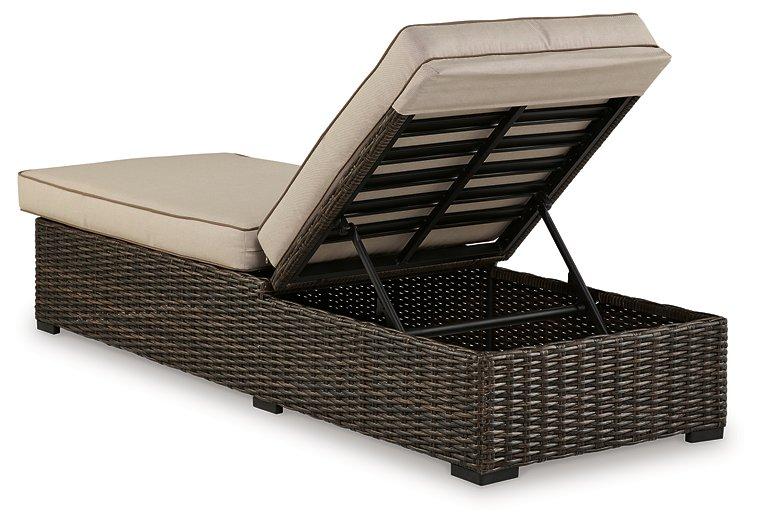 Coastline Bay Outdoor Chaise Lounge with Cushion - Aras Mattress And Furniture(Las Vegas, NV)