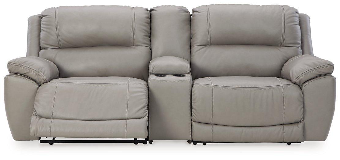 Dunleith 3-Piece Power Reclining Sectional Loveseat with Console - Aras Mattress And Furniture(Las Vegas, NV)