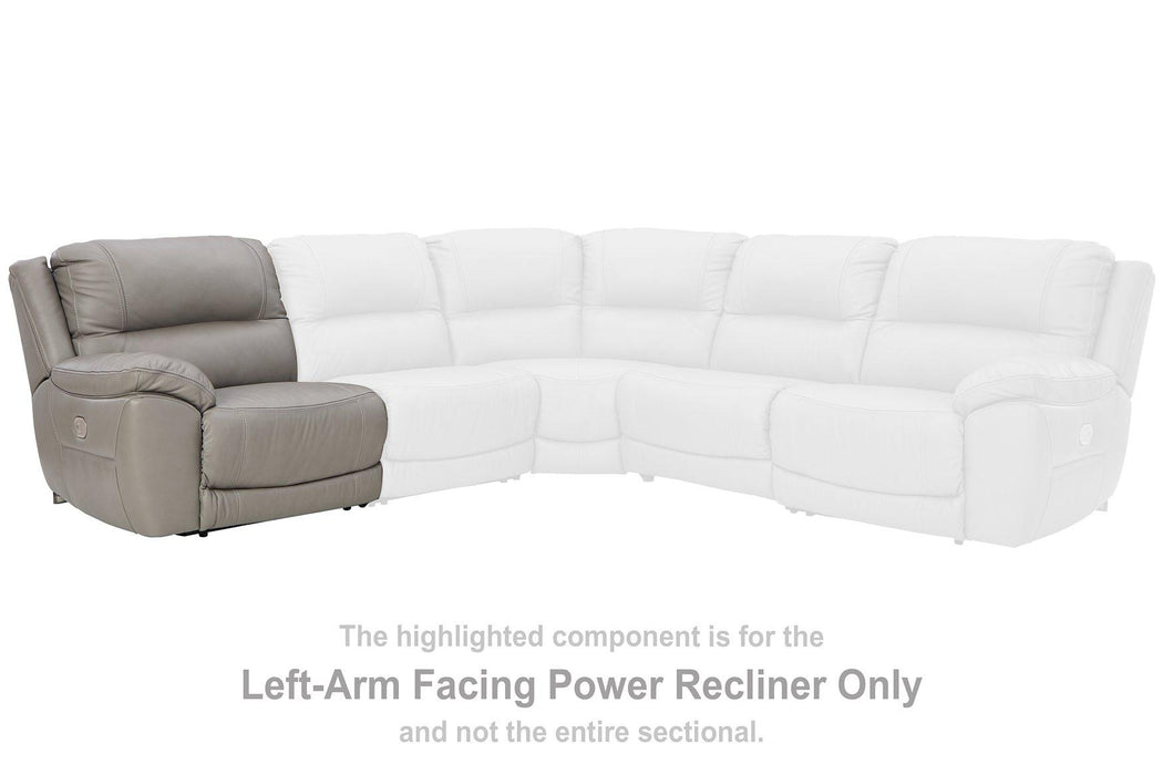 Dunleith 3-Piece Power Reclining Sectional Loveseat with Console - Aras Mattress And Furniture(Las Vegas, NV)