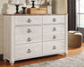 Willowton Dresser and Mirror - Aras Mattress And Furniture(Las Vegas, NV)