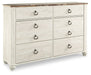 Willowton Dresser and Mirror - Aras Mattress And Furniture(Las Vegas, NV)