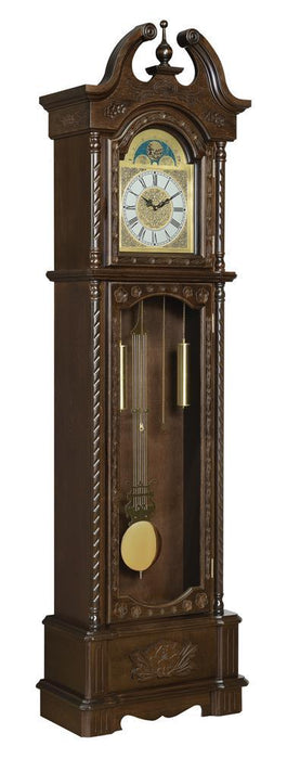 Cedric Grandfather Clock with Chime Golden Brown - Aras Mattress And Furniture(Las Vegas, NV)