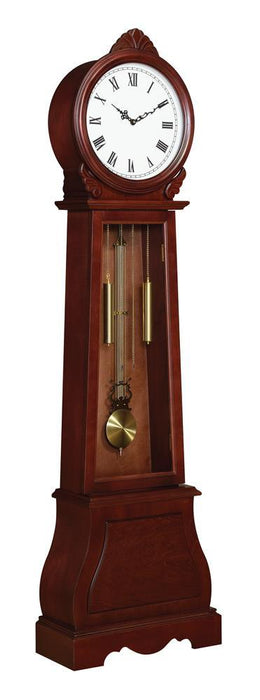 Narcissa Grandfather Clock with Chime Brown Red - Aras Mattress And Furniture(Las Vegas, NV)