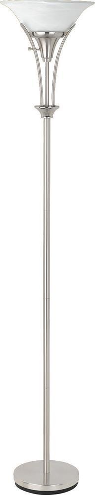 Archie Floor Lamp with Frosted Ribbed Shade Brushed Steel - Aras Mattress And Furniture(Las Vegas, NV)