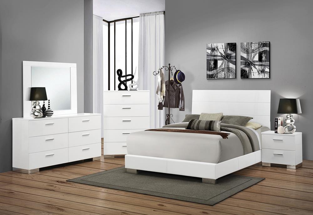 Felicity 2-drawer Nightstand Glossy White - Aras Mattress And Furniture(Las Vegas, NV)