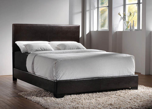 Conner Queen Upholstered Panel Bed Black and Dark Brown - Aras Mattress And Furniture(Las Vegas, NV)