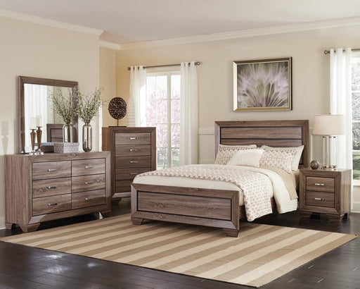 Kauffman California King, E.king, & Queen Panel Bed Washed Taupe - Aras Mattress And Furniture(Las Vegas, NV)