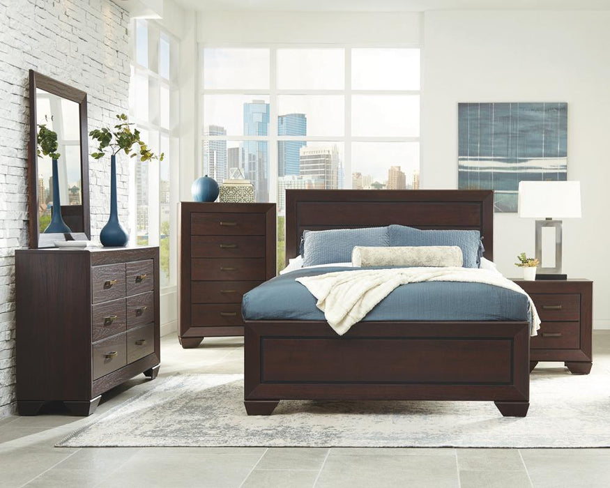 Kauffman California King, Eastren King, & Queen Panel Bed Dark Cocoa - Aras Mattress And Furniture(Las Vegas, NV)