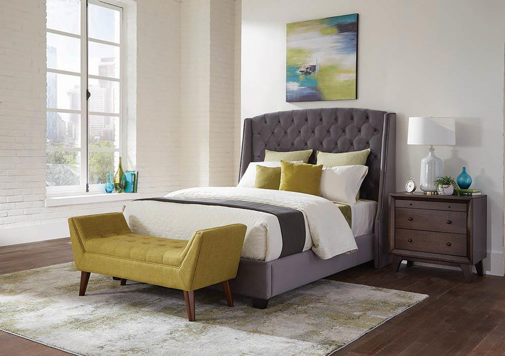 Pissarro Eastern King Tufted Upholstered Bed Grey - Aras Mattress And Furniture(Las Vegas, NV)