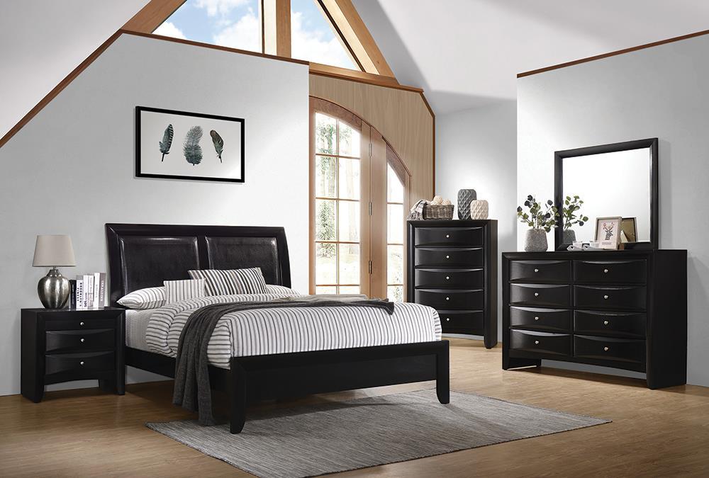 Briana Eastern King Upholstered Panel Bed Black - Aras Mattress And Furniture(Las Vegas, NV)