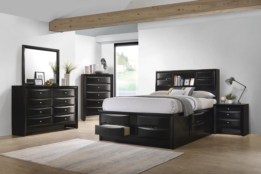 Briana Queen Platform Storage Bed Black - Aras Mattress And Furniture(Las Vegas, NV)