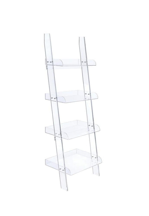 Amaturo 4-shelf Ladder Bookcase Clear - Aras Mattress And Furniture(Las Vegas, NV)