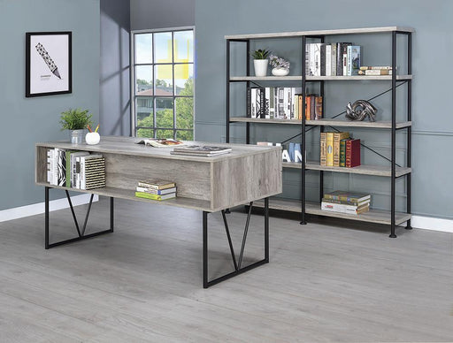 Analiese 4-drawer Writing Desk Grey Driftwood - Aras Mattress And Furniture(Las Vegas, NV)