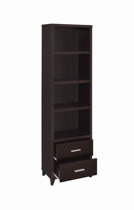 Lewes 2-drawer Media Tower Cappuccino - Aras Mattress And Furniture(Las Vegas, NV)