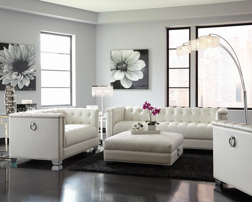 Chaviano Tufted Upholstered Loveseat Pearl White - Aras Mattress And Furniture(Las Vegas, NV)