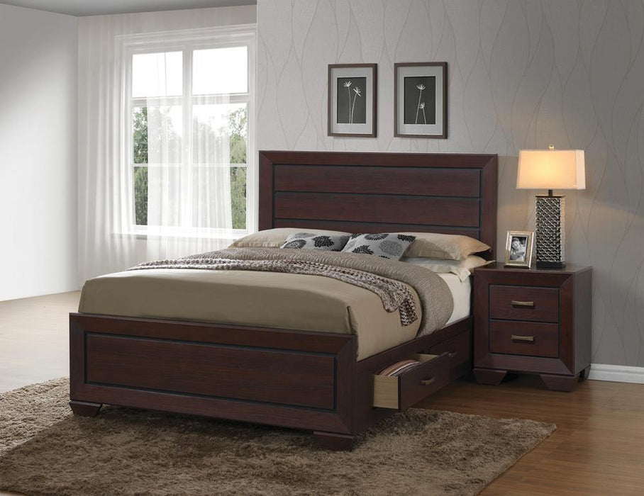 Kauffman California King, Eastren King, & Queen Panel Bed Dark Cocoa - Aras Mattress And Furniture(Las Vegas, NV)