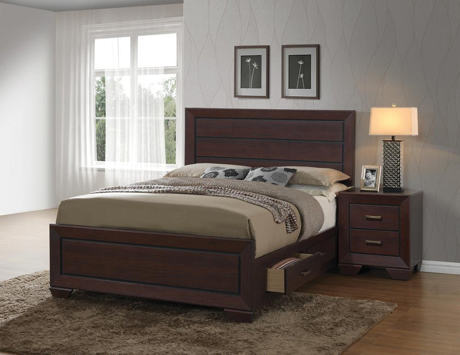 Kauffman Queen Storage Bed Dark Cocoa - Aras Mattress And Furniture(Las Vegas, NV)