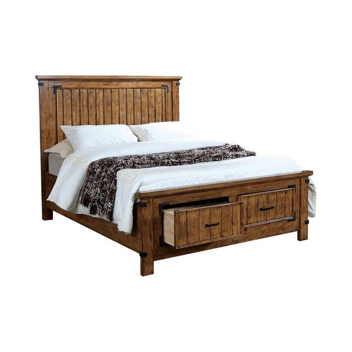 Brenner California King Storage Bed Rustic Honey - Aras Mattress And Furniture(Las Vegas, NV)