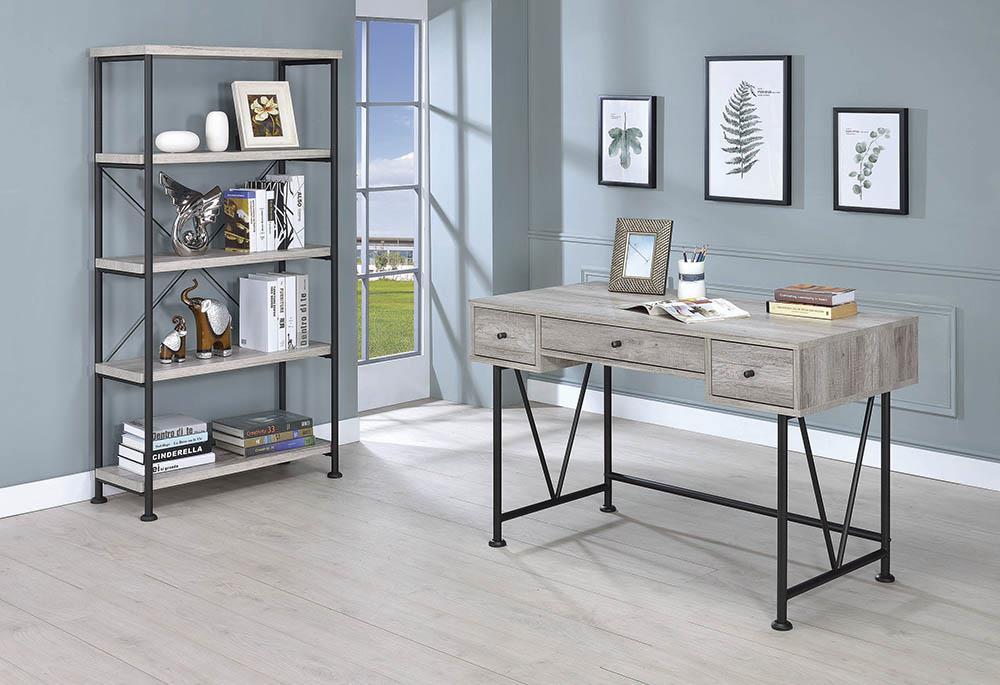 Analiese 4-shelf Open Bookcase Grey Driftwood - Aras Mattress And Furniture(Las Vegas, NV)