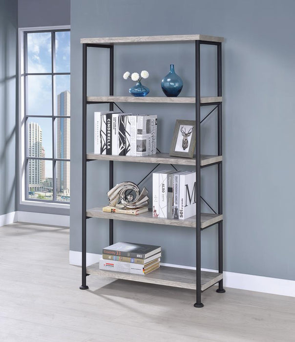 Analiese 4-shelf Open Bookcase Grey Driftwood - Aras Mattress And Furniture(Las Vegas, NV)