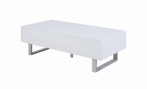 Atchison 2-drawer Coffee Table High Glossy White - Aras Mattress And Furniture(Las Vegas, NV)