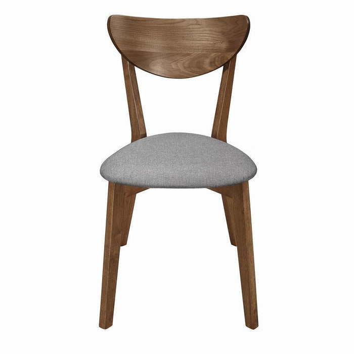 Alfredo Upholstered Dining Chairs Grey and Natural Walnut (Set of 2)