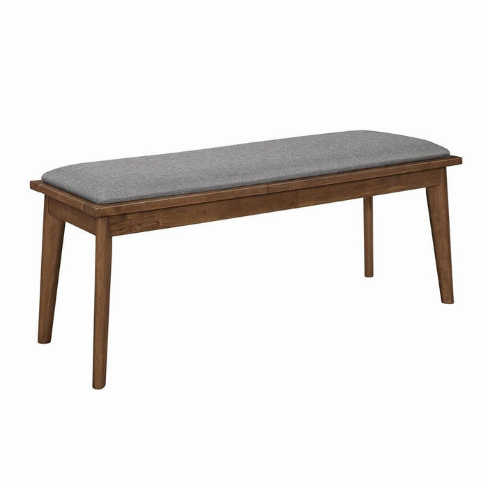 Alfredo Upholstered Dining Bench Grey and Natural Walnut - Aras Mattress And Furniture(Las Vegas, NV)