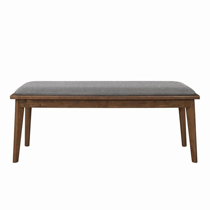 Alfredo Upholstered Dining Bench Grey and Natural Walnut - Aras Mattress And Furniture(Las Vegas, NV)