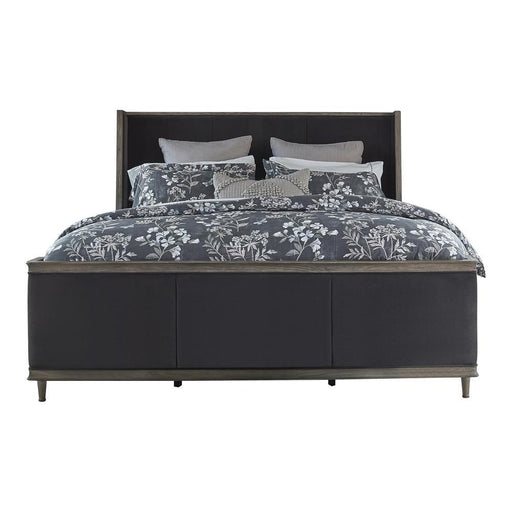 Alderwood Queen Upholstered Panel Bed Charcoal Grey - Aras Mattress And Furniture(Las Vegas, NV)