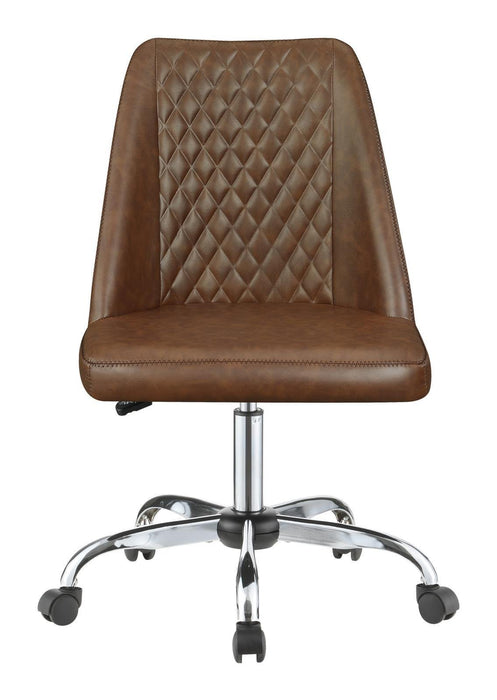 Althea Upholstered Tufted Back Office Chair Brown and Chrome - Aras Mattress And Furniture(Las Vegas, NV)