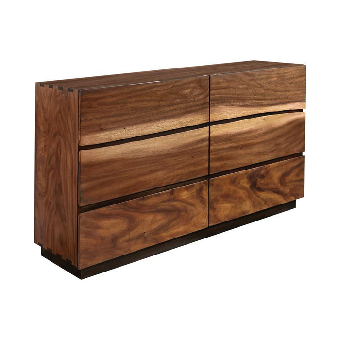 Winslow 6-drawer Dresser Smokey Walnut and Coffee Bean - Aras Mattress And Furniture(Las Vegas, NV)
