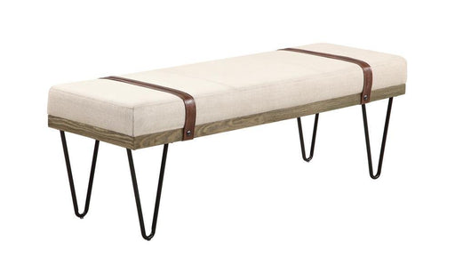 Austin Upholstered Bench Beige and Black - Aras Mattress And Furniture(Las Vegas, NV)