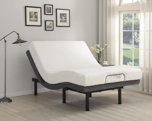 Negan Eastern King Adjustable Bed Base Grey and Black - Aras Mattress And Furniture(Las Vegas, NV)
