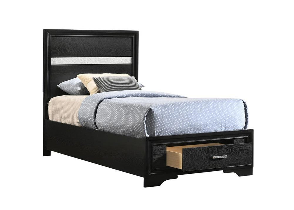 Miranda Full & Twin Storage Bed Black