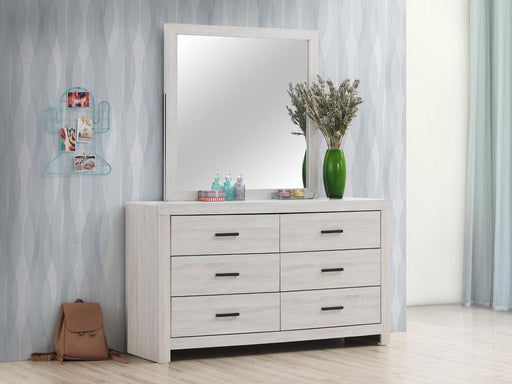 Brantford Rectangle Dresser Mirror Coastal White - Aras Mattress And Furniture(Las Vegas, NV)