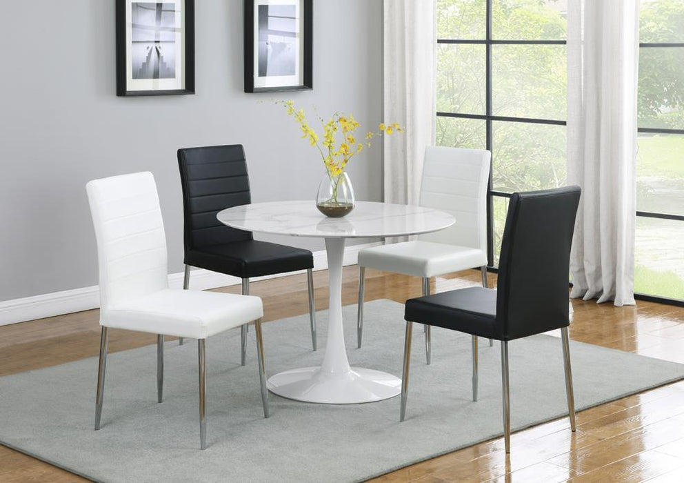 Arkell 40-inch Round Pedestal Dining Table White - Aras Mattress And Furniture(Las Vegas, NV)