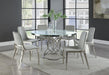 Irene Round Glass Top Dining Table White and Chrome - Aras Mattress And Furniture(Las Vegas, NV)
