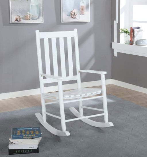 Annie Slat Back Wooden Rocking Chair White - Aras Mattress And Furniture(Las Vegas, NV)