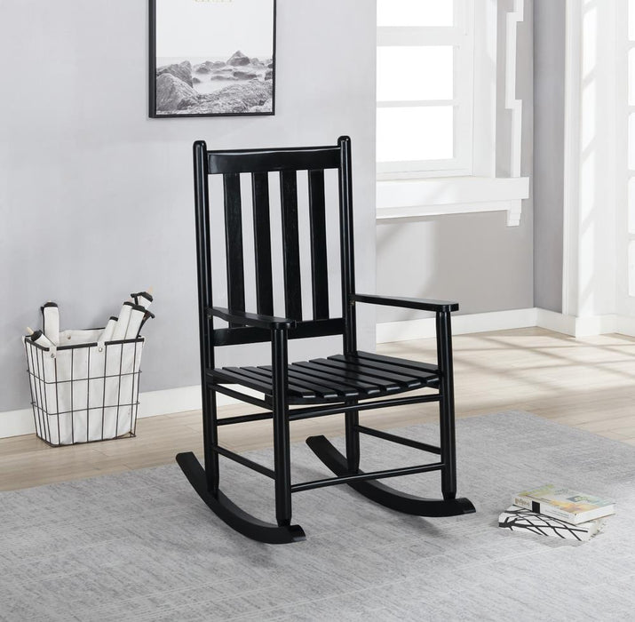 Annie Slat Back Wooden Rocking Chair Black - Aras Mattress And Furniture(Las Vegas, NV)