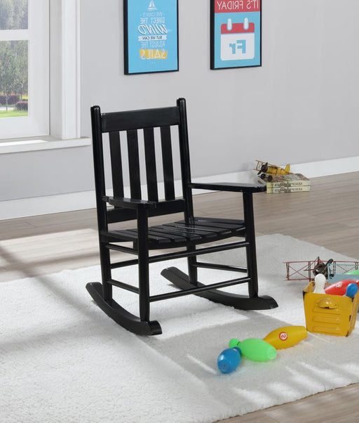 Annie Slat Back Youth Rocking Chair Black - Aras Mattress And Furniture(Las Vegas, NV)