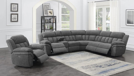 Bahrain 6-piece Upholstered Power Sectional Charcoal - Aras Mattress And Furniture(Las Vegas, NV)