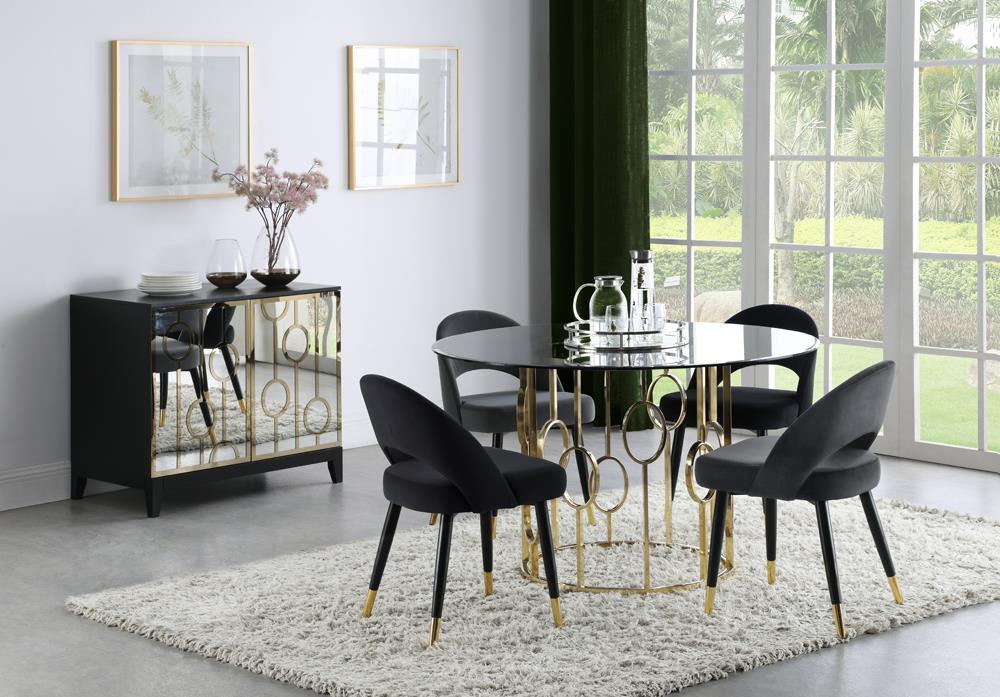 Lindsey Arched Back Upholstered Side Chairs Black (Set of 2) - Aras Mattress And Furniture(Las Vegas, NV)